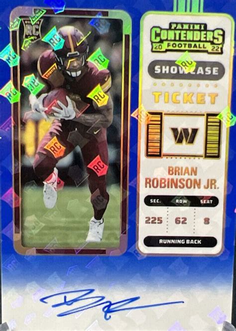 Brian Robinson Jr Contenders Rookie Ticket Auto Showcase