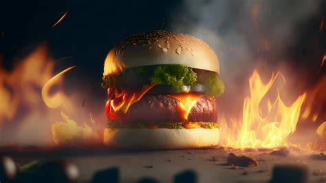 Burger Fire Stock Video Footage for Free Download