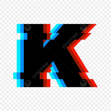 Letter K Clipart Transparent Background Glitch Distorted Letter K