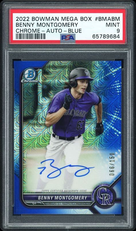 Benny Montgomery 2022 Bowman Chrome Mega Box Blue Refractor Auto 150