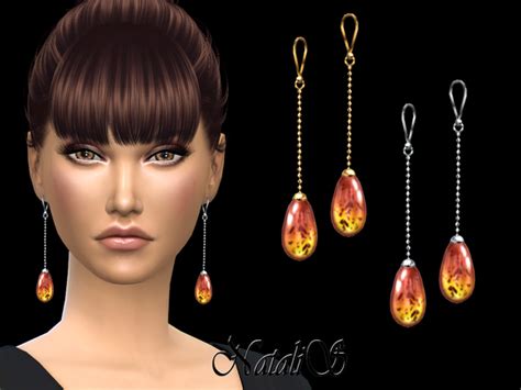 The Sims Resource Natalis Amber Drop Earrings