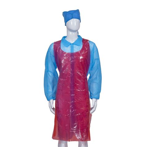 Disposable Medical Use PE Apron Without Sleeves Kitchen Use Colorful