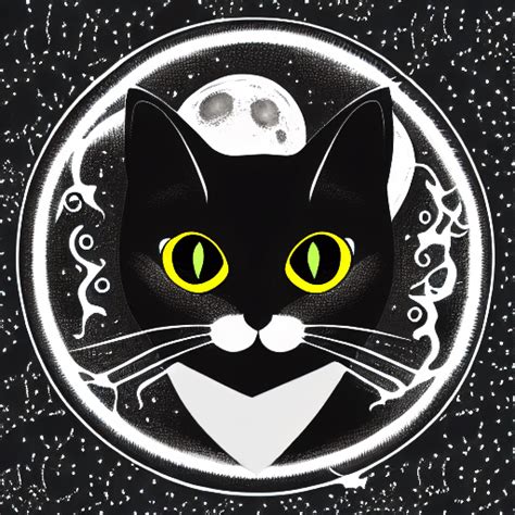 Black Cat Moon Graphic · Creative Fabrica