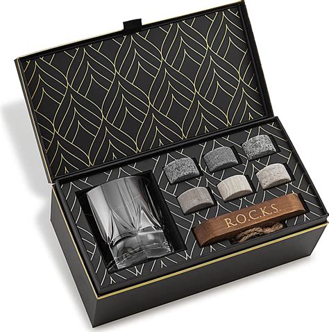 Whiskey Steine Geschenkset Handgefertigte Premium Granitsteine