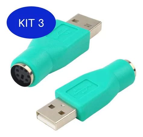 Kit Adaptador Usb Macho X Ps Femea Para Teclado Mouse Frete Gr Tis