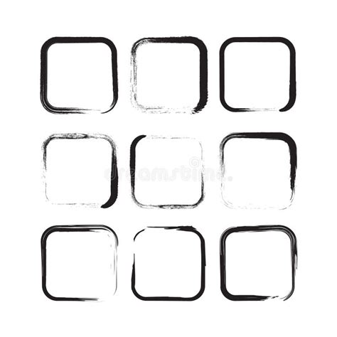 Abstract Rounded Rectangle Vector Logo Set Stock Vector - Illustration ...