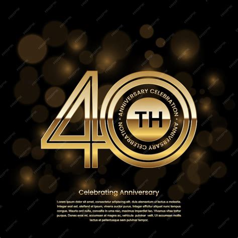 Premium Vector 40 Years Anniversary Logo Design With Gold Color And Double Line Style Logo