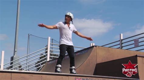 Rollerblader Brian Aragon Demonstrates How To Do A Backside Grind On