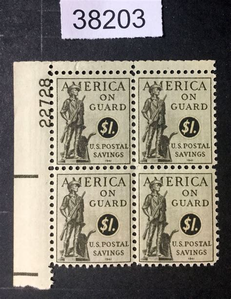 Us Stamps Ps Mint Og Nh Plate Block Lot United States Back