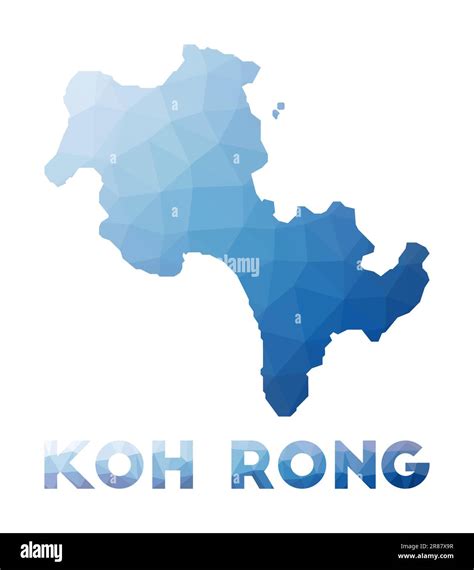 Low Poly Map Of Koh Rong Geometric Illustration Of The Island Koh