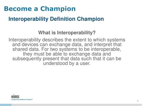 Ppt Adopt Himss Definition Of Interoperability Powerpoint