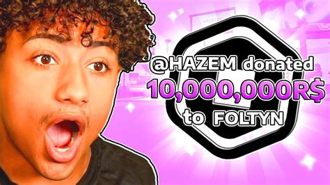 Foltyn Gets 10000000 Million Robux On His Birthday By Hazem In Pls