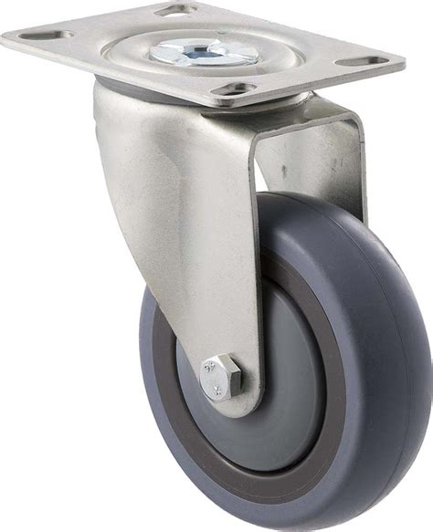 M Series Castor Energy Absorbent Mm Grey Rubber Wheel Tall