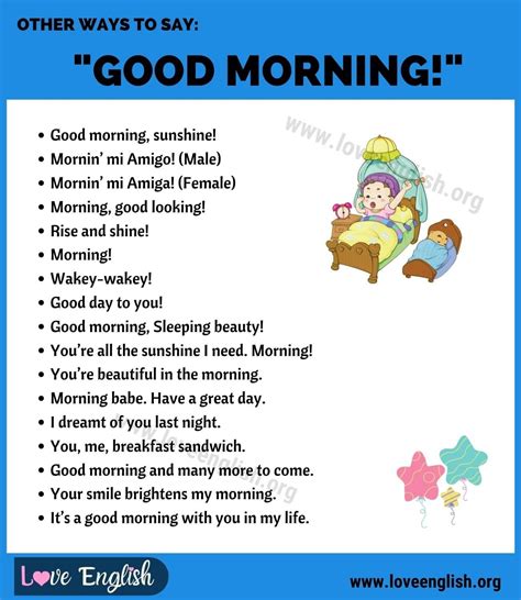 Creative Ways To Say Good Morning In English Love English