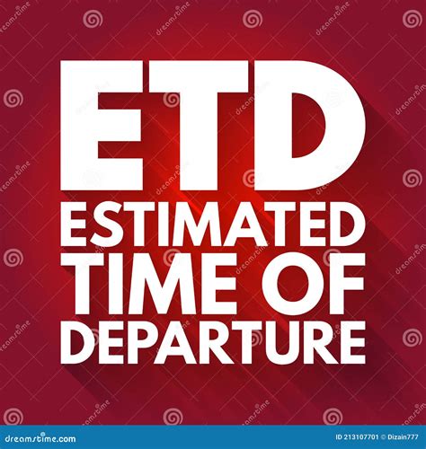 ETD - Estimated Time of Departure Acronym, Concept Background Stock Illustration - Illustration ...