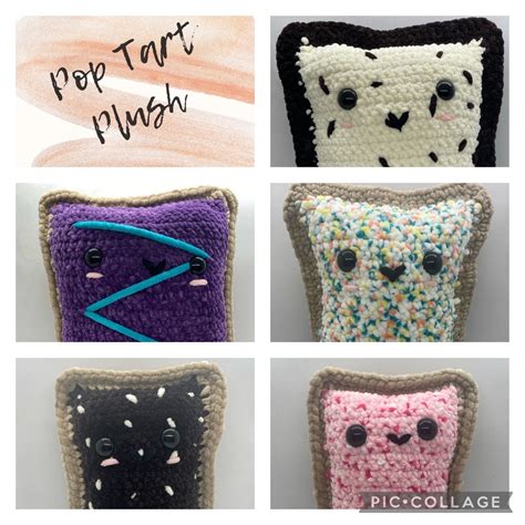 Crochet Pop Tart Plush Pillows Made to Order Stuffed Plushies Toaster ...