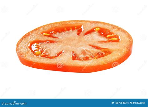 Tomato Slice Isolated Stock Image Image Of Macro Round 120775483