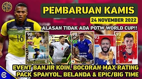 PEMBARUAN KAMIS 24 NOVEMBER 2022 TIDAK ADA POTW UPDATE EVENT