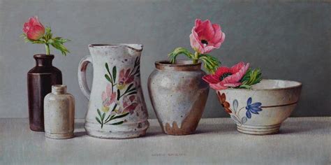 Ingrid Smuling Rose Red Anemones 21st Century Contemporary Still