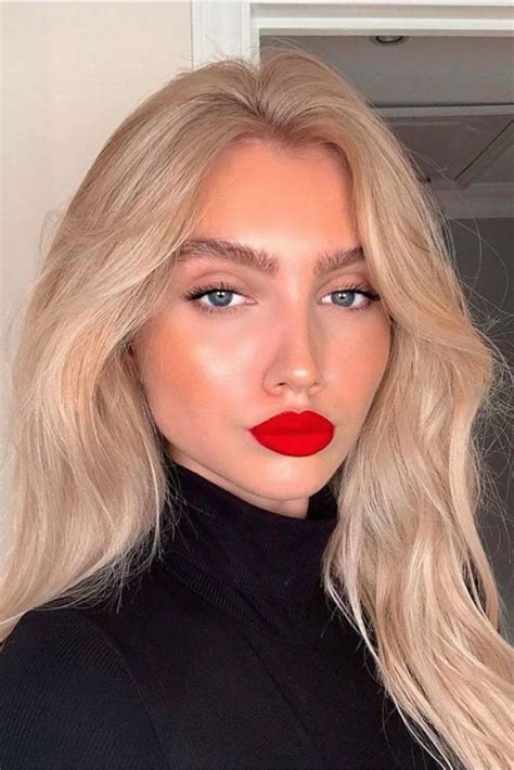 Best Makeup Ideas To Rock The Red Lipstick Red Lips Makeup Look Blonde Hair Red Lips Red