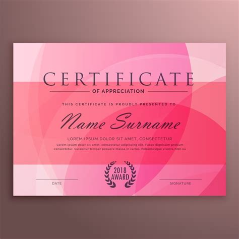 Free Vector | Modern pink certificate design