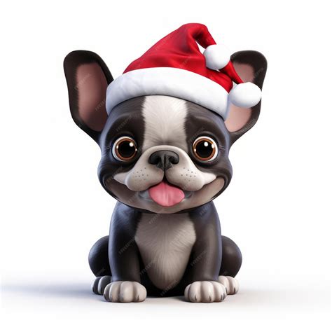 Premium Photo Festive Frenchie A Christmasthemed Dark French Bulldog