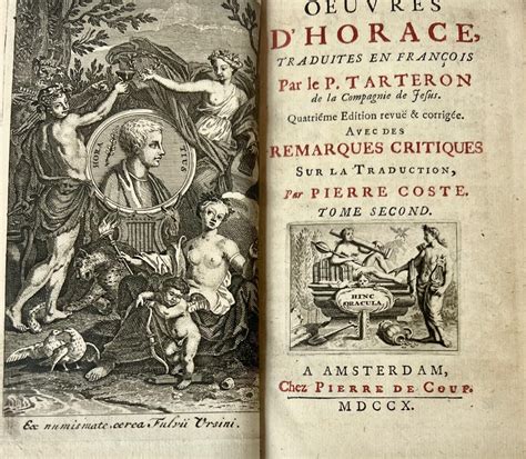 Oeuvres D Horace Traduites En Francois Par Le P Tarteron