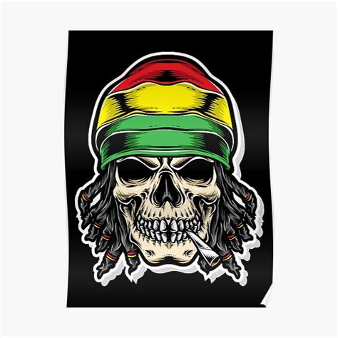 Rasta Skull Poster For Sale By Tambustore Redbubble