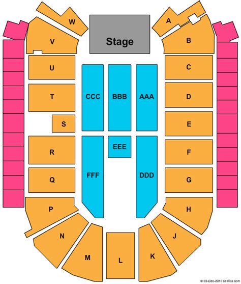 Budweiser Event Center Seating Chart Wwe Elcho Table