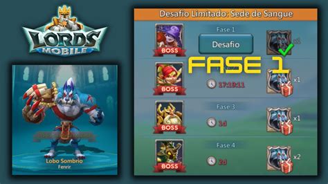 Lords Mobile Desafio Limitado Fase Lobo Sombrio Sede De Sangue