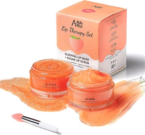 Anai Rui Lip Mask And Lip Scrub Set Lip Care Kit Lip Sleeping Mask Moisturizer And Lip