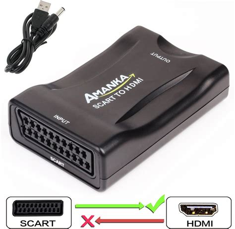 Scart Péritel vers HDMI Adaptateur AMANKA Convertisseur Péritel vers