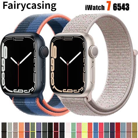 Alça Elástica De Nylon Para Relógio Apple Watch Elastic Band 8 7 41mm