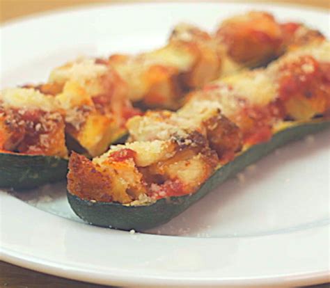 Chicken Parmesan Zucchini Boat Recipe Video Thrillist