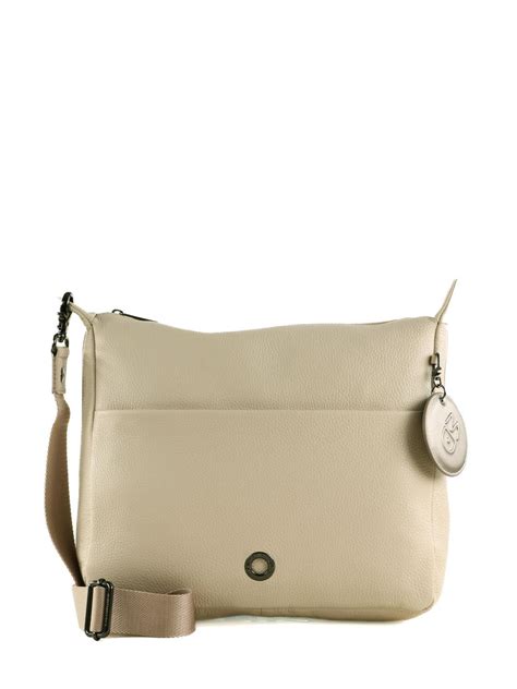 Mandarina Duck Mellow Borsa In Pelle A Tracolla Top Zip Papyrus