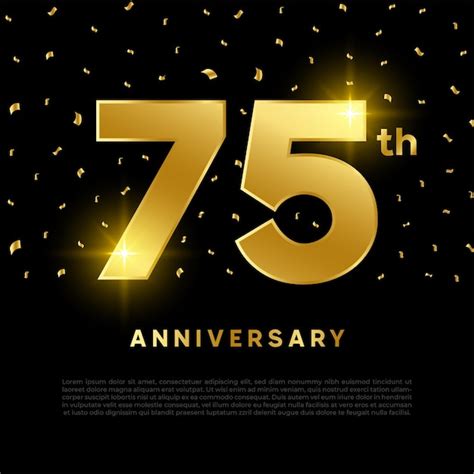 Premium Vector 75th Anniversary Celebration With Gold Glitter Color