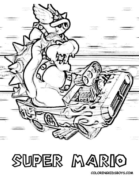 Mario kart coloring pages to download and print for free