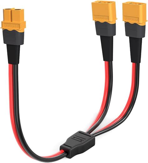 Elfculb Xt60 Y Splitter12awg Xt60 1 Female To 2 Male Connector Cable For Uav