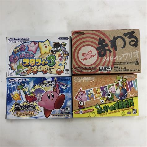 【傷や汚れあり】【1円～】gba ゲームボーイアドバンス ソフト 4本セット スタフィー3 星のカービィ ヨッシーの万有引力 まわるメイド