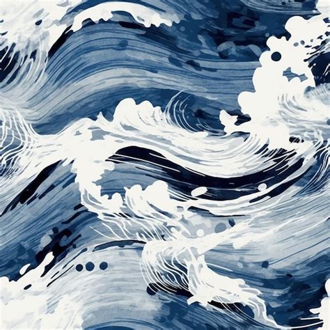 Premium Photo | A close up of a painting of a wave with a lot of water ...