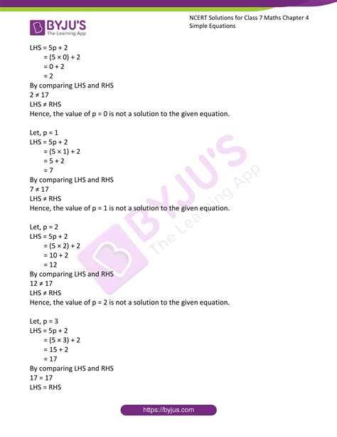 Ncert Solutions For Class 7 Maths Chapter 4 Simple Equations