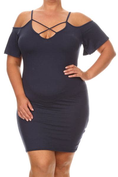 Strappy Off Shoulder Bodycon Plus Size Dress Plussizefix