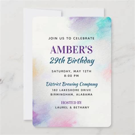 Painted Canvas Birthday Invitation | Zazzle.com