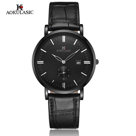 Aokulasic Reloj De Pulsera Ultrafino Para Hombre Cron Grafo De Cuarzo