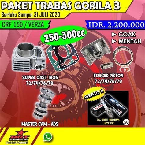 Jual PAKET TRABAS GORILA 3 CRF 150 VERZA Di Lapak BRT FACTORY ONLINE