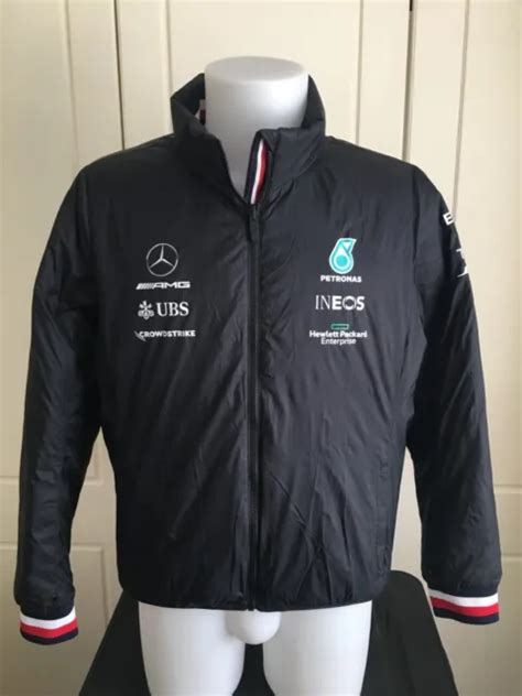 MERCEDES AMG PETRONAS F1 Team Issue Rain Jacket Mens Medium Hilfiger