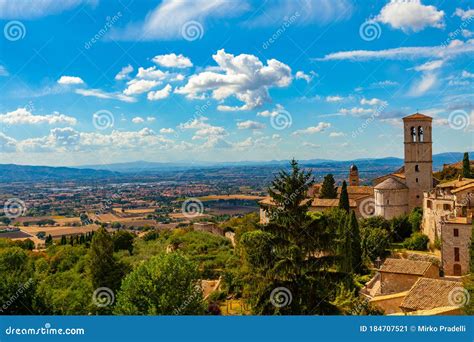 Landscape Of Spoleto Plain From Assisi Umbria Italy Stock Image Image Of Buildings History