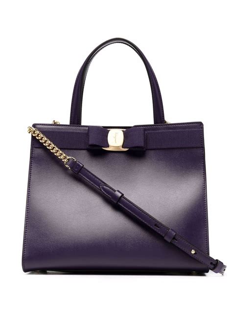 Ferragamo Vara Bow Leather Tote Bag Farfetch