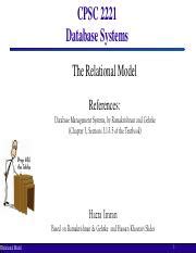 Relational Model Pre Pdf Cpsc Database Systems The Relational