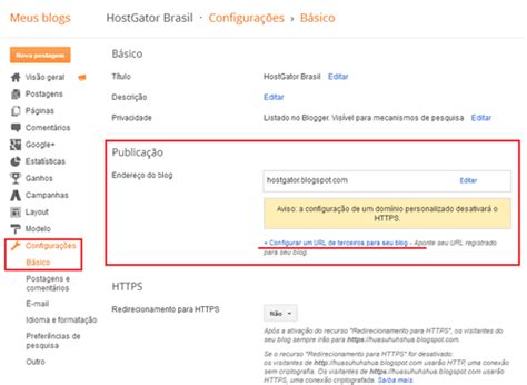 Como Usar Um Dom Nio Personalizado No Blogger Blogspot Suporte